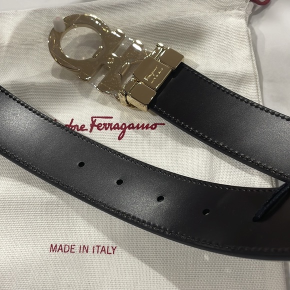 FERRAGAMO Black & Brown Gancini Reversible Belt - Picture 6 of 8